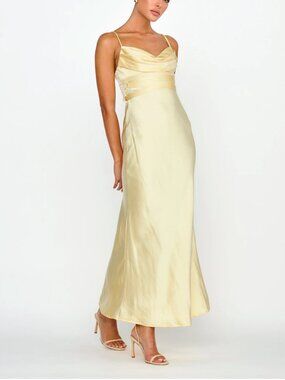 Selfie Leslie - Yellow - Starring Role Cowl Bust Waist Tie Dress - XS - NWT